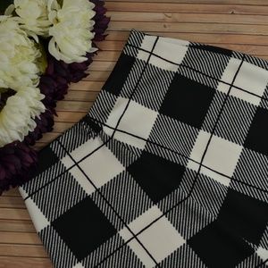 Worthington Black Plaid High Waisted A Line Skirt